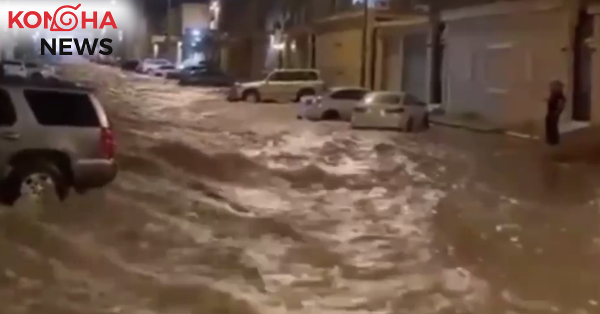 BANJIR BESAR TERJANG TUWAIQ RIYADH, MALAM MENCEKAM AKIBAT HUJAN LEBAT