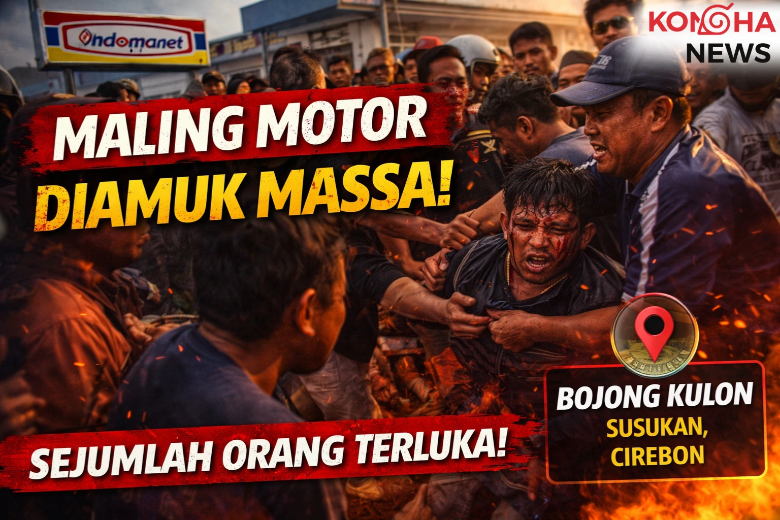 MALING MOTOR DIDUGA DITANGKAP WARGA DI CIREBON, KEJADIAN DI DEPAN MINIMARKET