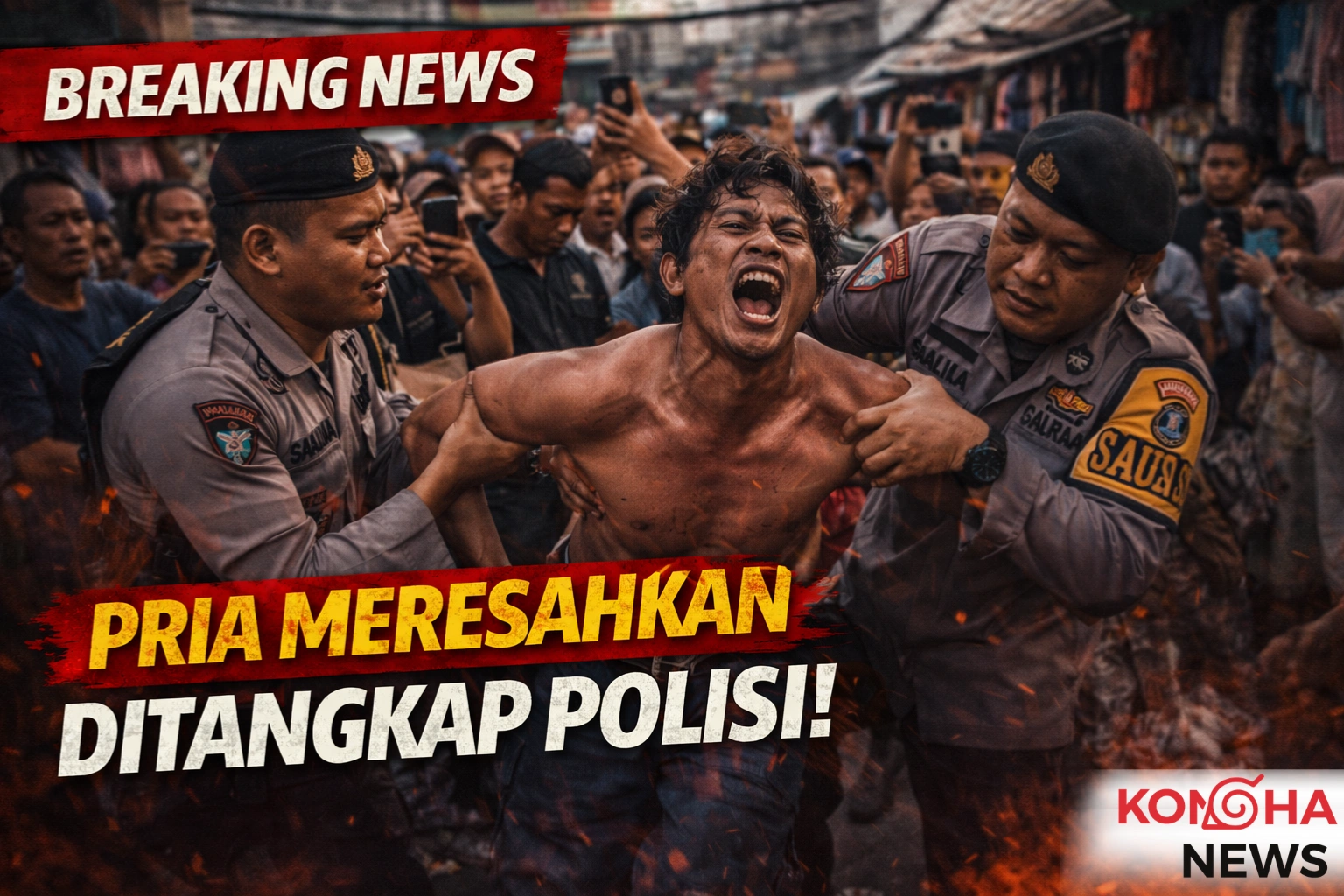 PRIA DIDUGA MERESAHKAN DI PASAR DIAMANKAN POLISI, AKSI SEMPAT JADI TONTONAN WARGA