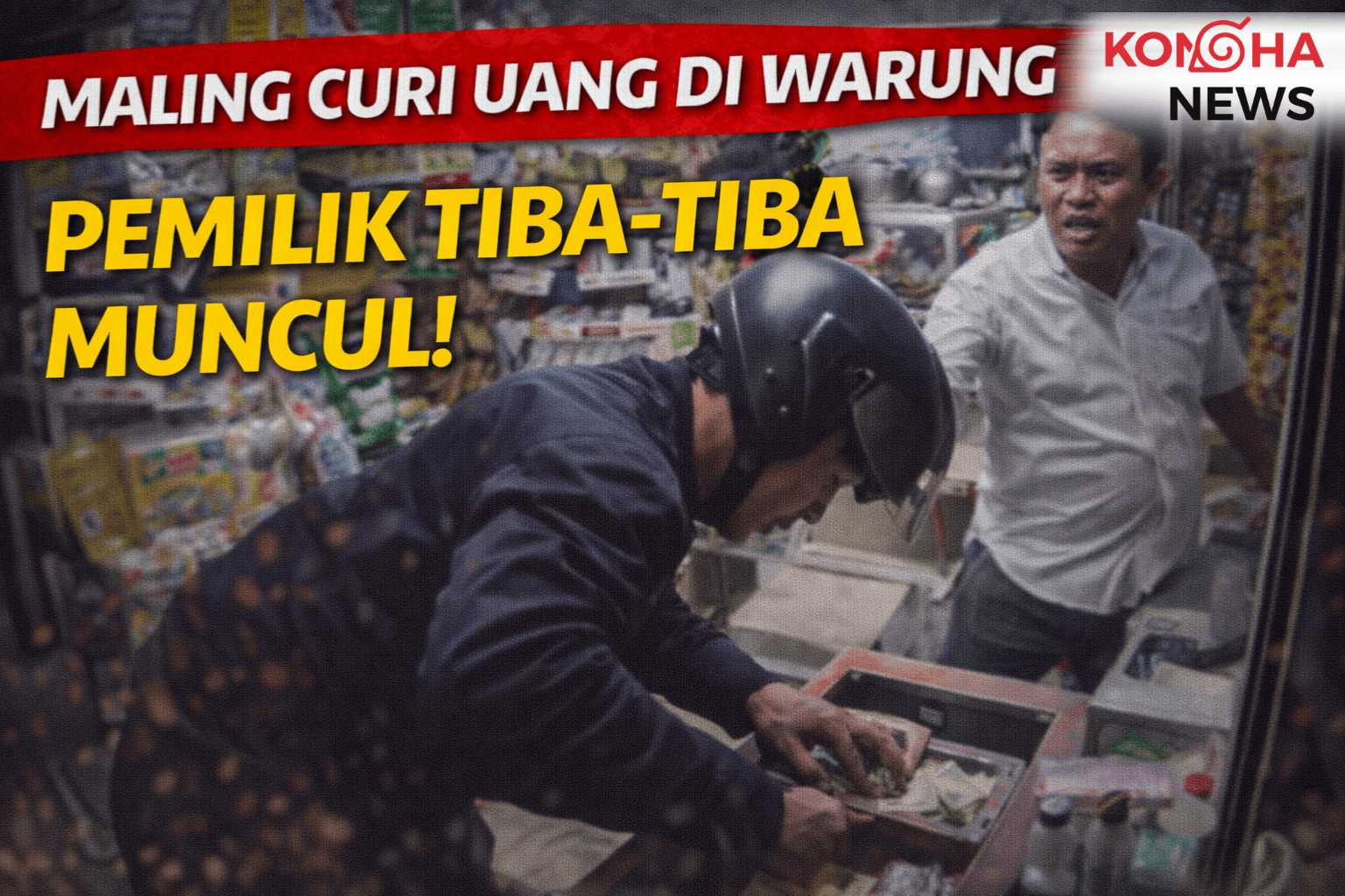 DIKIRA WARUNG KOSONG, MALING COBA CURI UANG — PEMILIK TIBA-TIBA MUNCUL