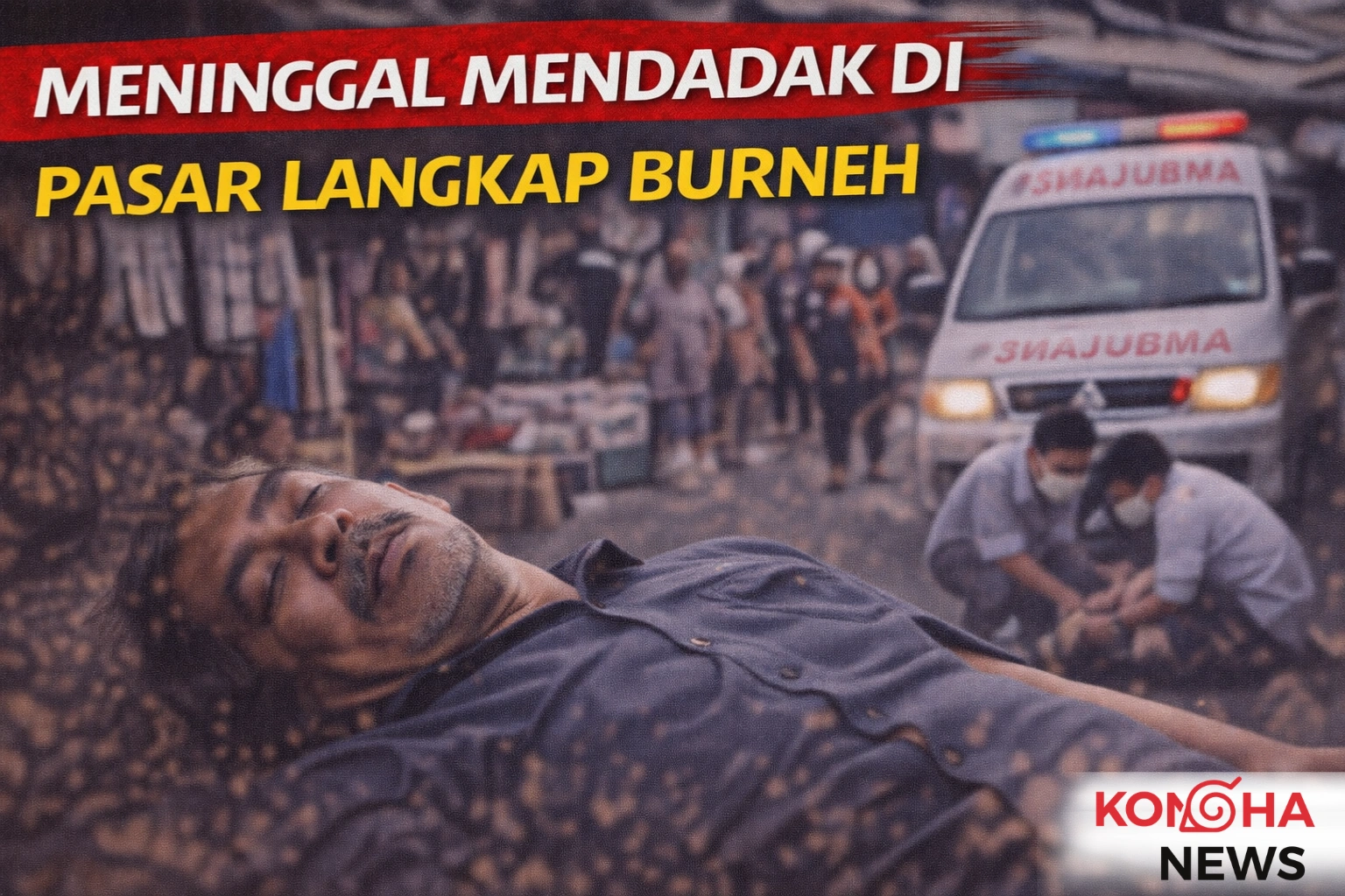 Pria Meninggal Mendadak Saat Menunggu Istri Belanja di Pasar Langkap Burneh