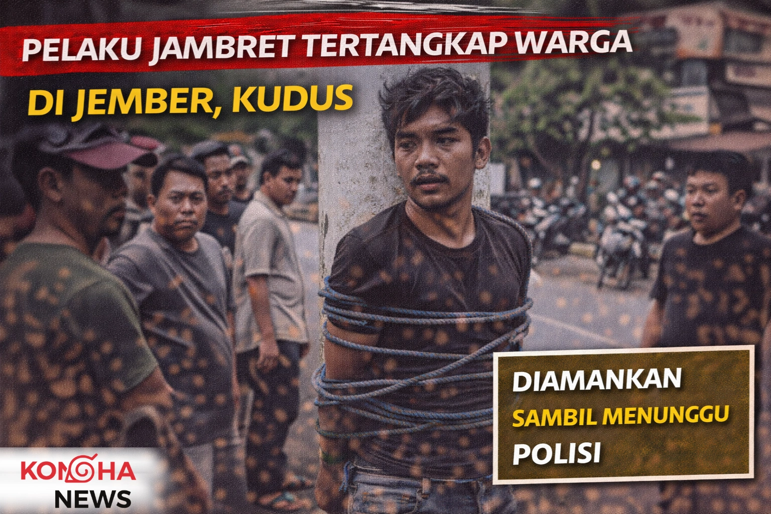 Jambret Tertangkap Warga di Jember, Pelaku Diamankan Sambil Menunggu Polisi