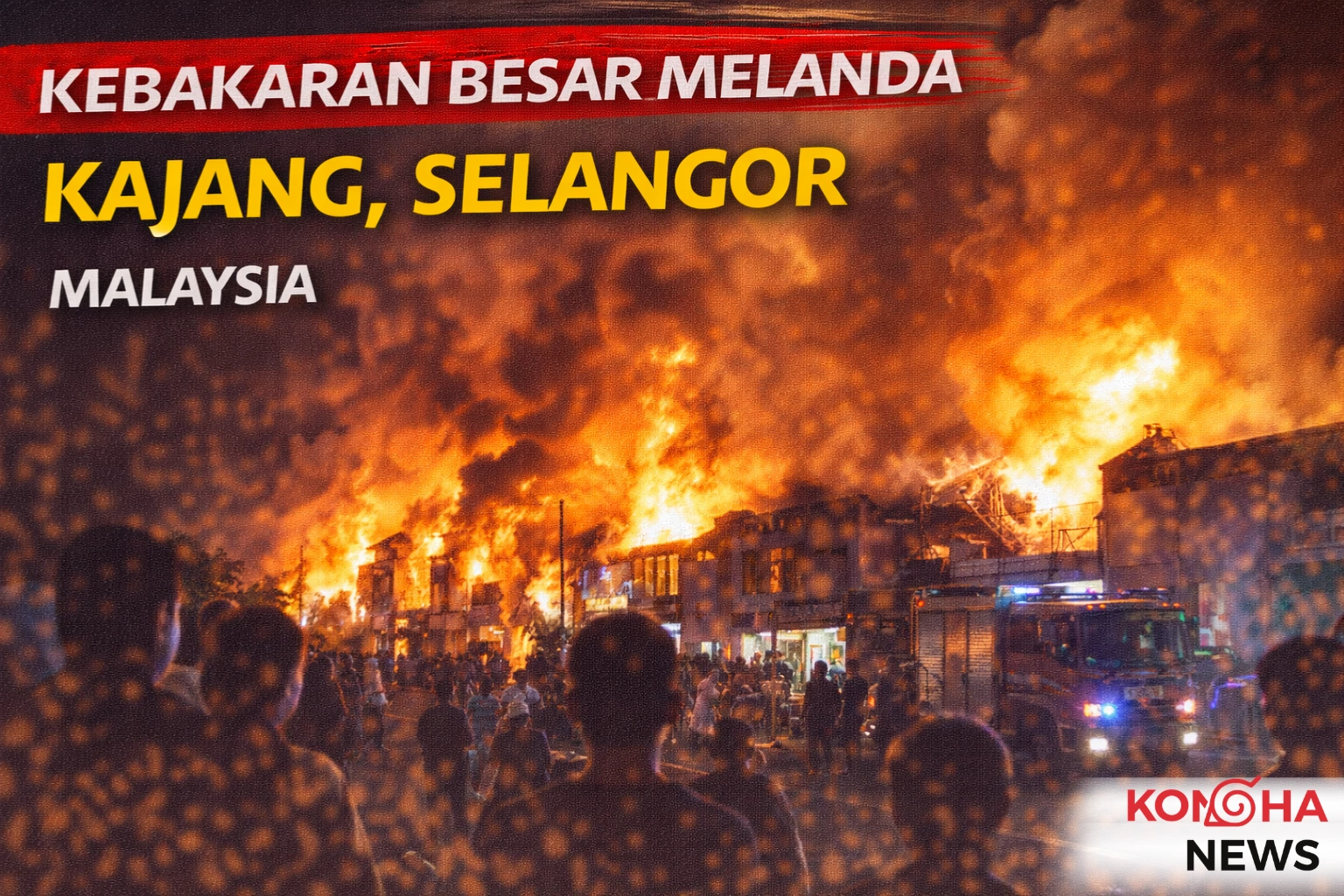 Kebakaran Besar Melanda Kajang, Selangor, Warga Panik