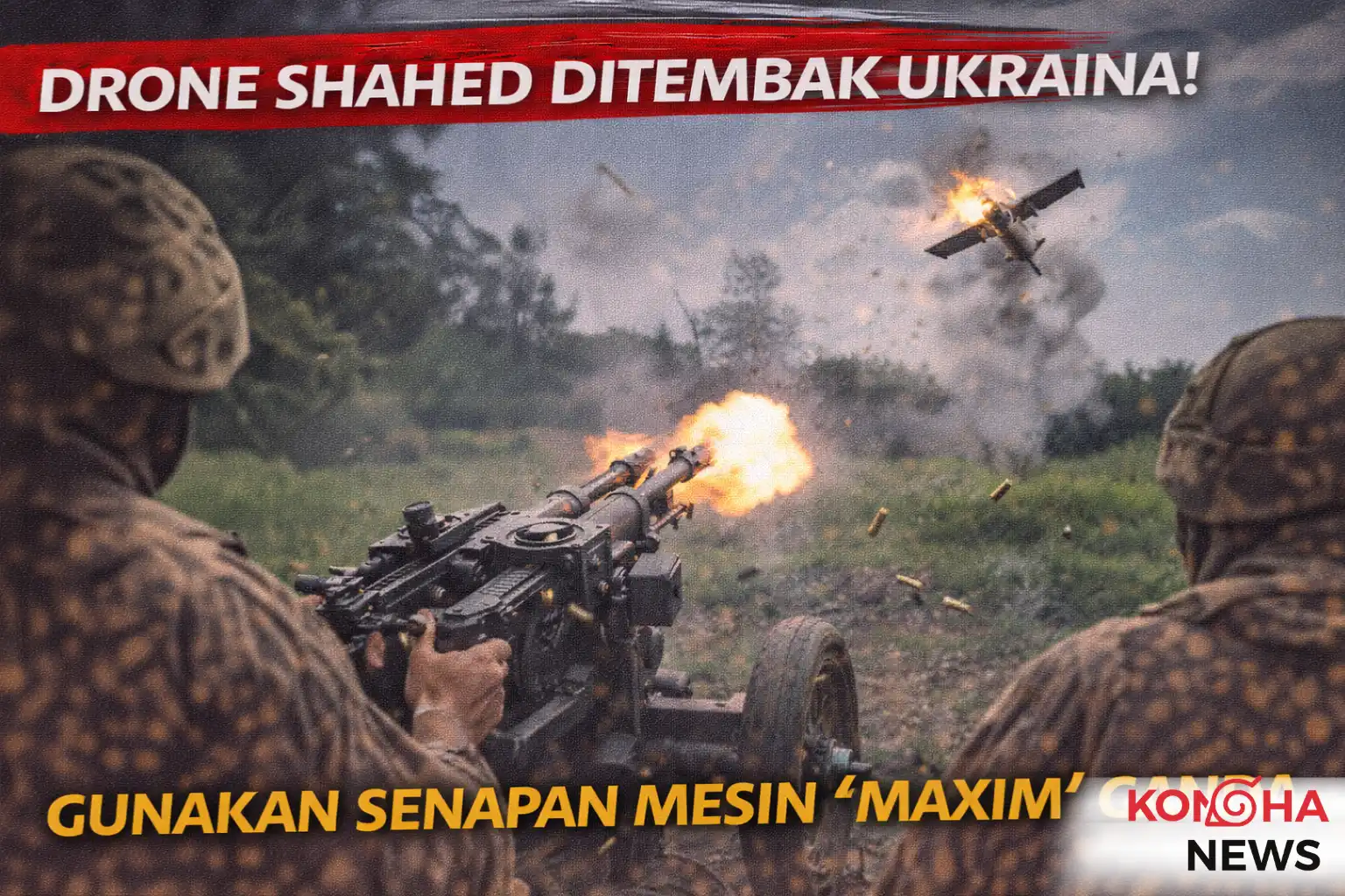 Pasukan Ukraina Tembak Jatuh Drone dengan Senapan Mesin di Tengah Konflik