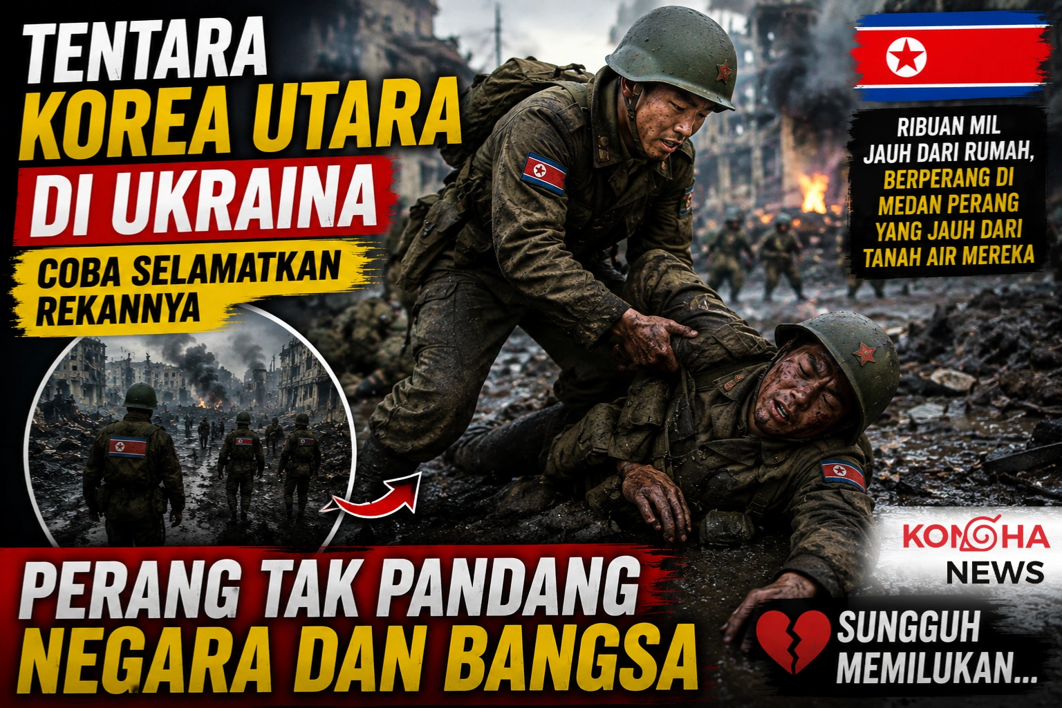 Konohanews – Tentara Korea Utara di Ukraina Viral, Coba Selamatkan Rekannya di Tengah Medan Perang