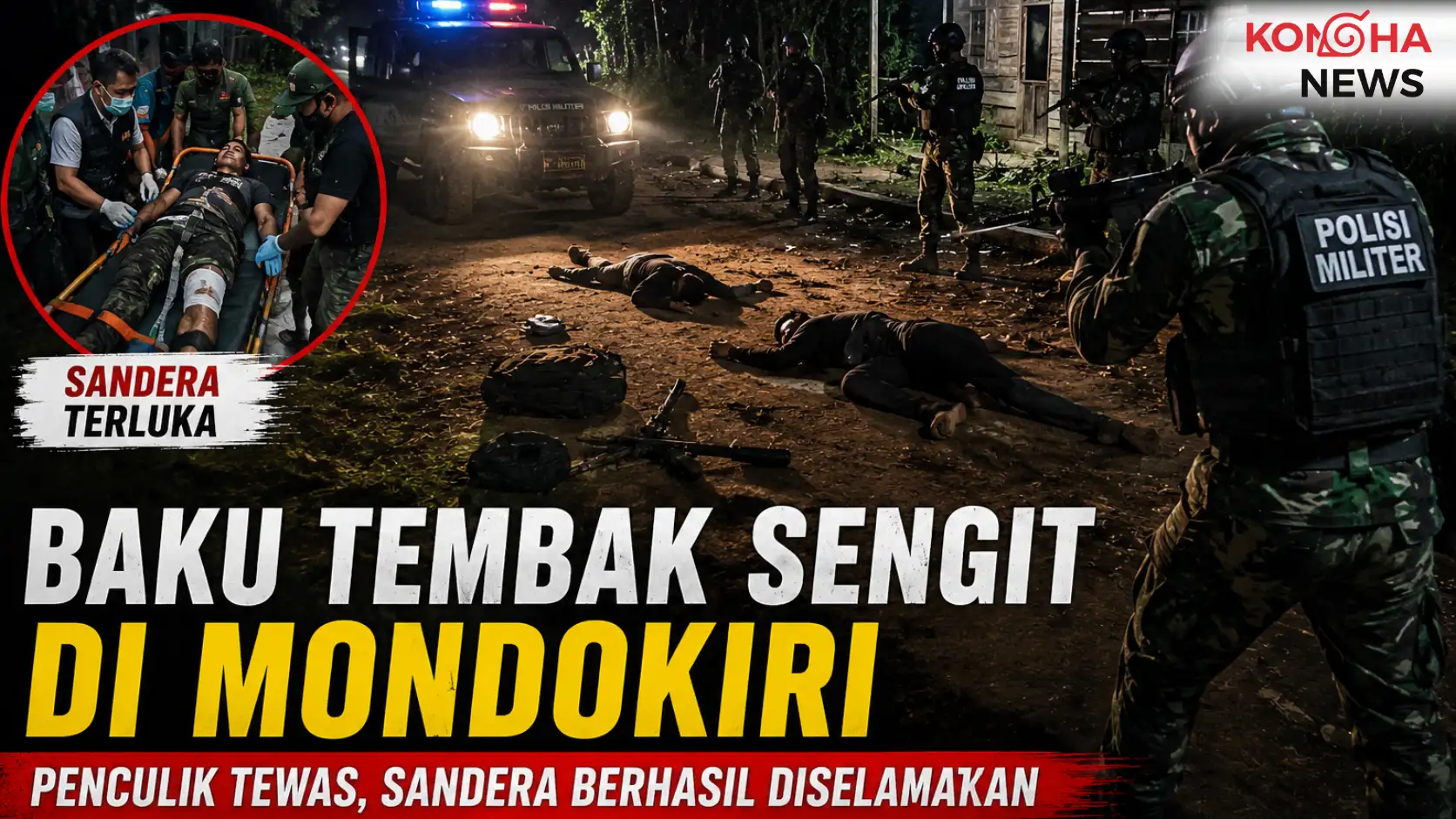 Konohanews – Baku Tembak Berdarah di Mondokiri, Para Penculik Tewas Setelah Sandera Diselamatkan