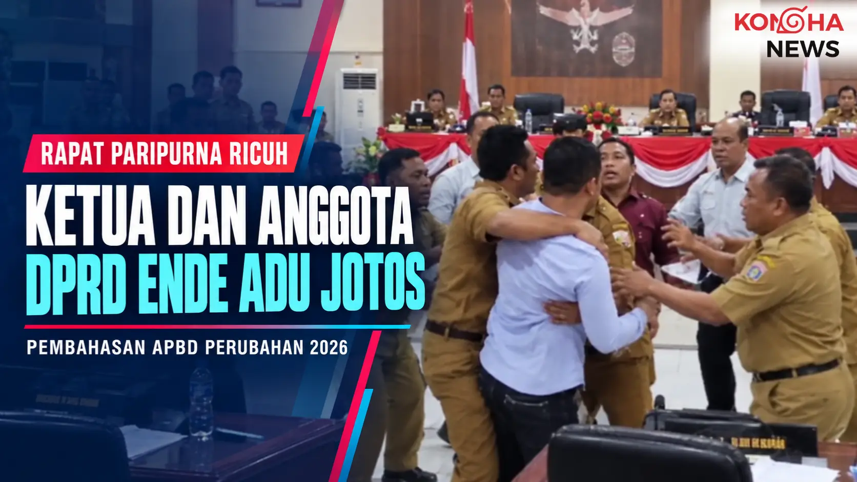 Rapat Paripurna DPRD Ende Ricuh, Ketua dan Anggota Dewan Terlibat Adu Jotos