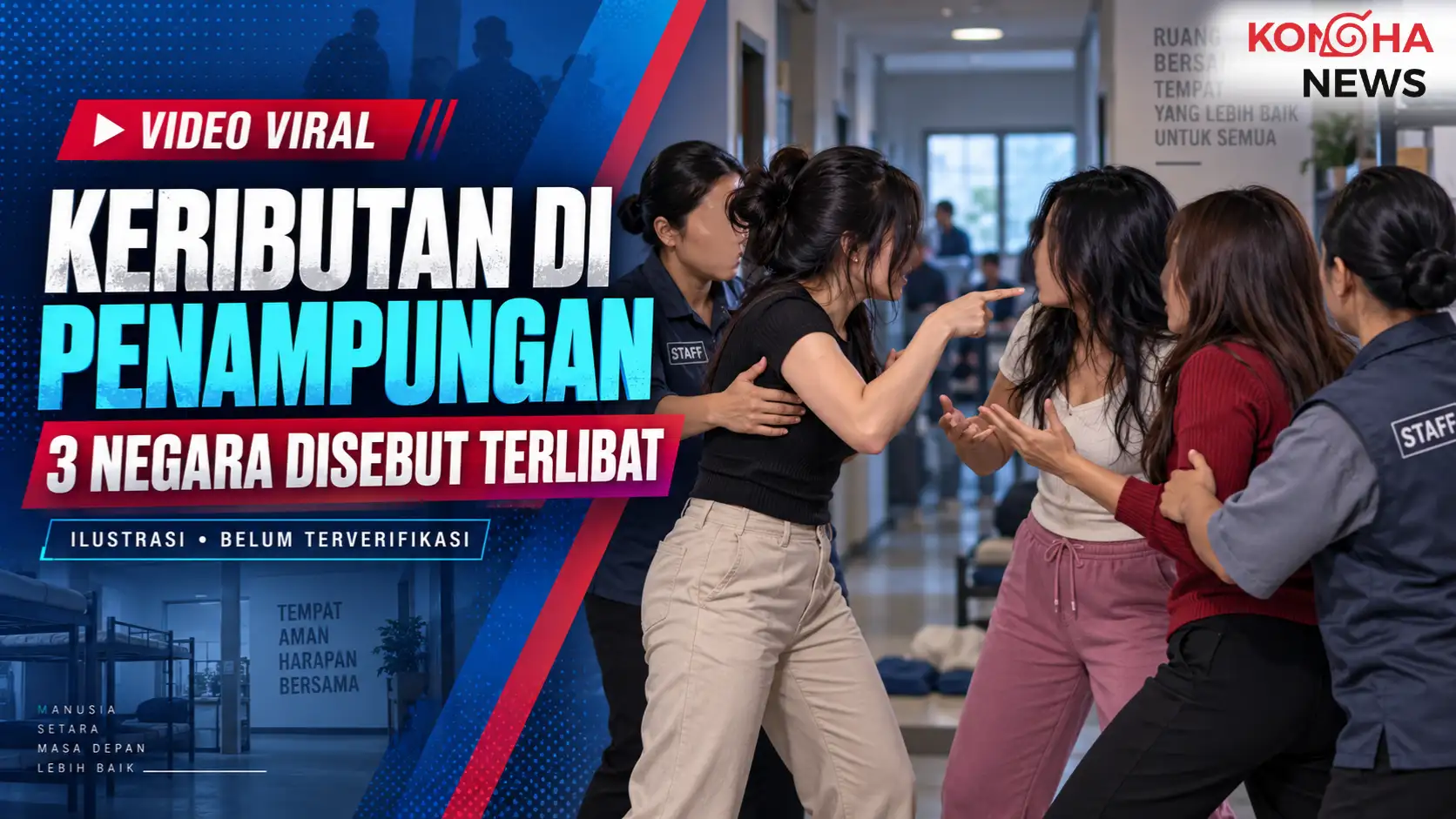 Video Keributan Perempuan Tiga Negara di Penampungan Viral, Lokasi Belum Terverifikasi