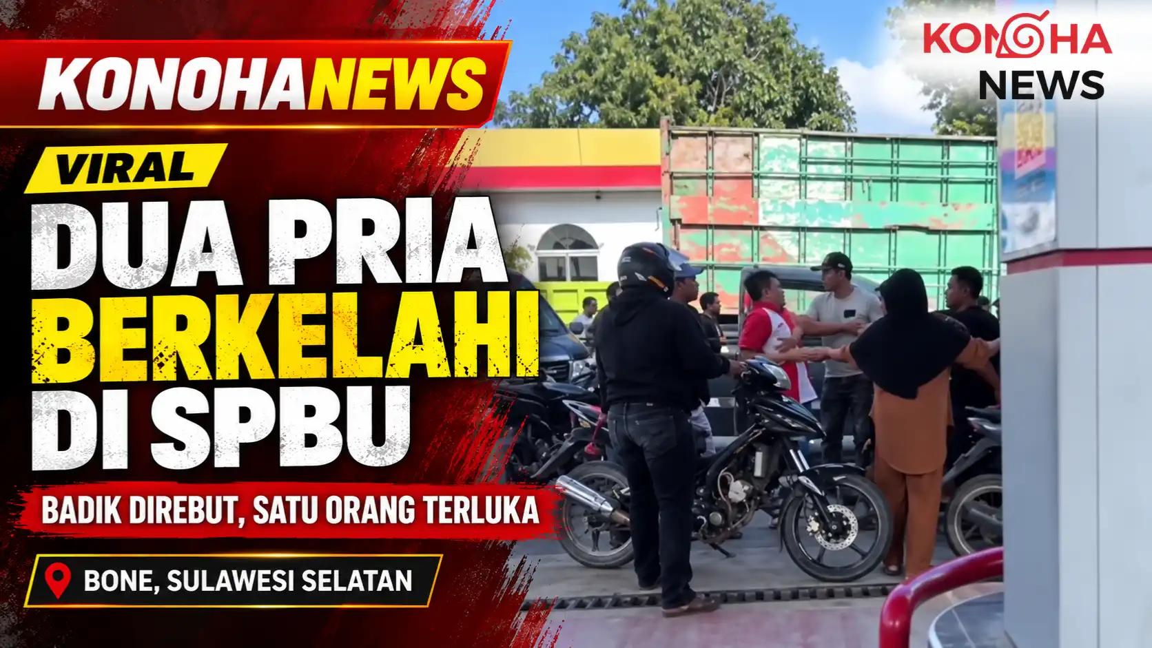 Viral Dua Pria Berkelahi di SPBU Bone, Badik Direbut dan Satu Orang Terluka