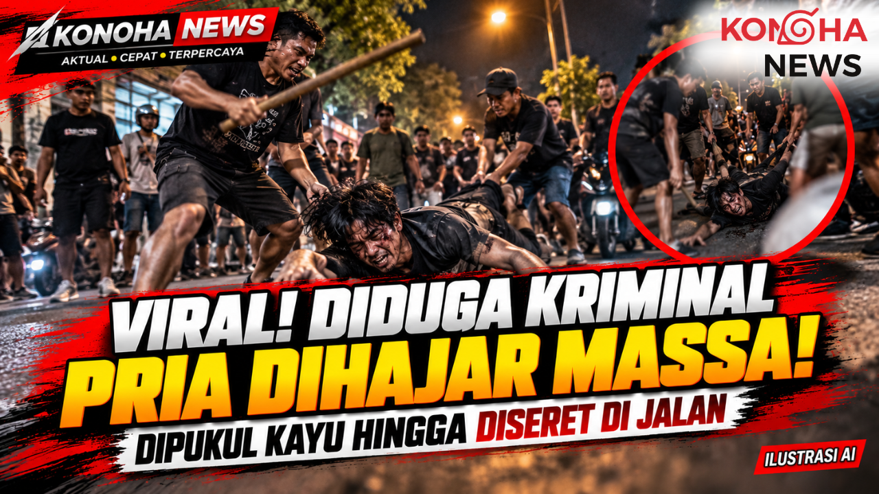 Viral! Pria Dituduh Pelaku Kriminal Dihajar Massa Pakai Kayu hingga Diseret di Jalan