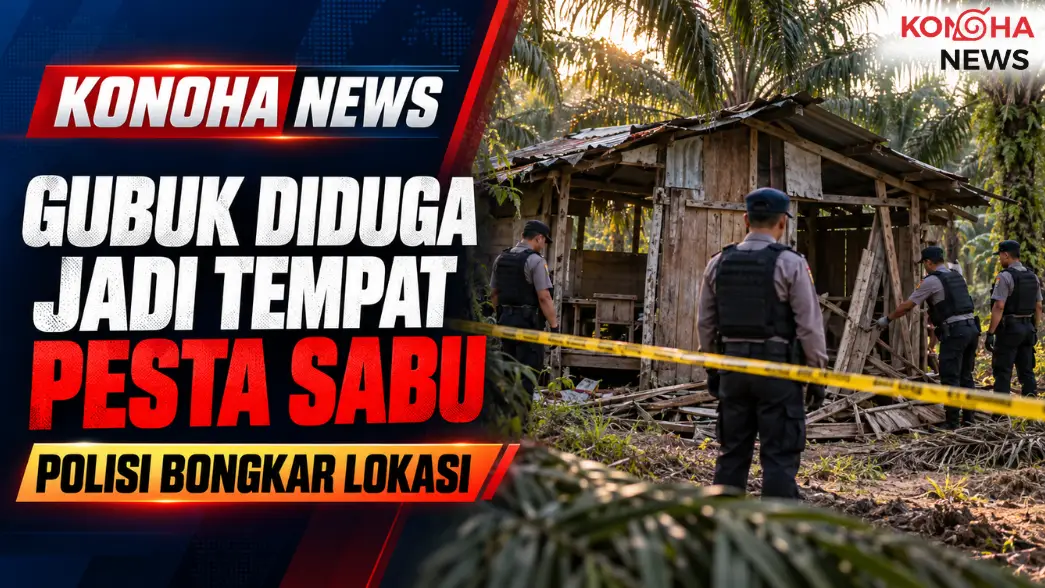 Polisi Gerebek Gubuk Diduga Tempat Pesta Sabu di Lampung Tengah, Tiga Orang Kabur Seberangi Sungai
