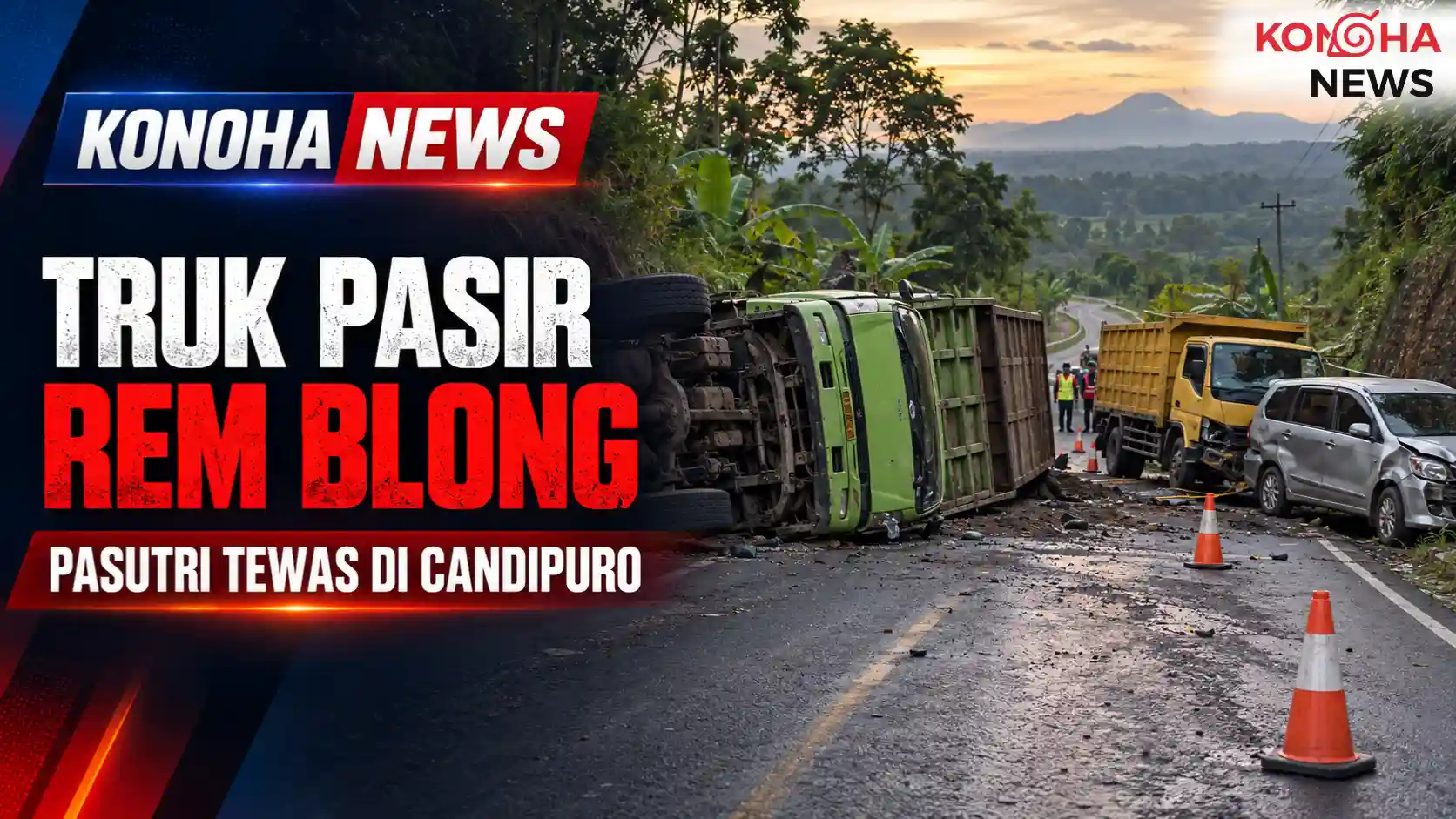 Truk Pasir Diduga Rem Blong di Candipuro, Pasutri Meninggal Dunia