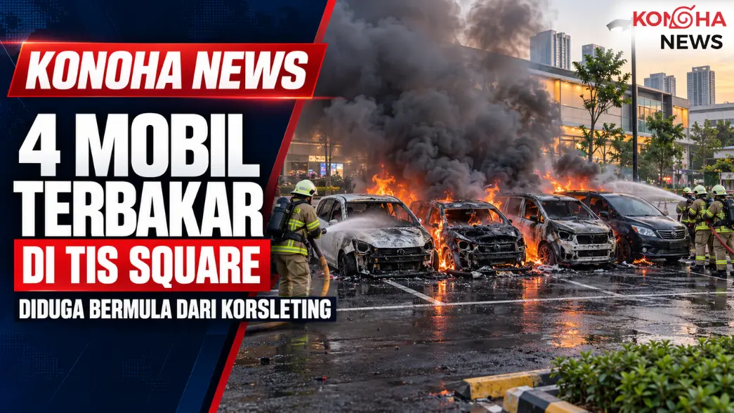 Empat Mobil Terbakar di Parkiran TIS Square Tebet, Api Diduga Berasal dari BMW