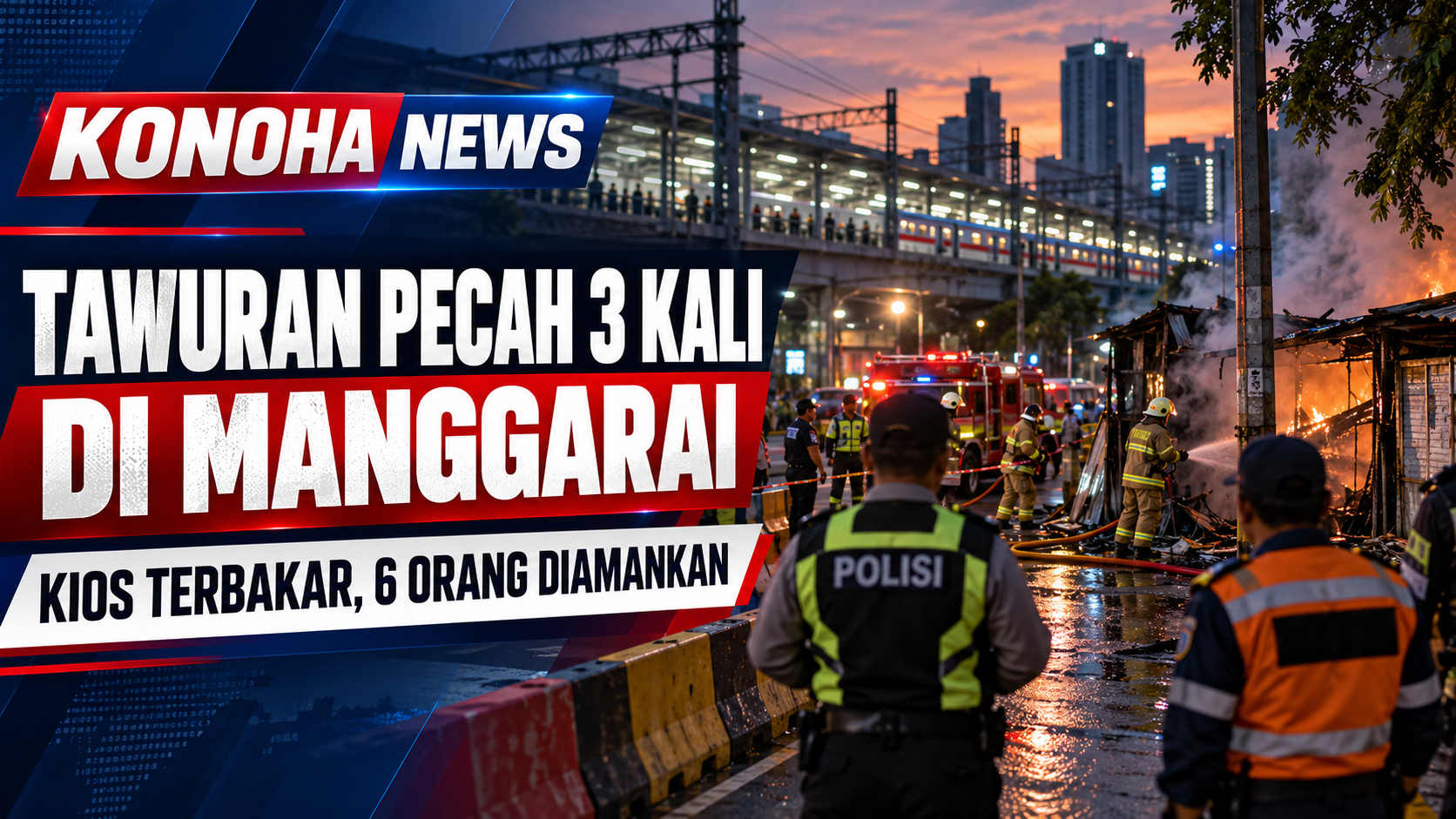 Tawuran Pecah Tiga Kali di Manggarai, Kios Terbakar dan Enam Orang Diamankan
